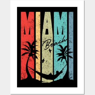 Miami summer beach vintage retro Posters and Art